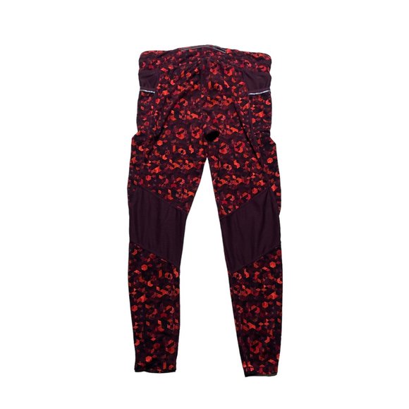 Athleta Be Free Triangular Legging Yoga Pants Womens Size Large Maroon Stretch - Picture 2 of 10